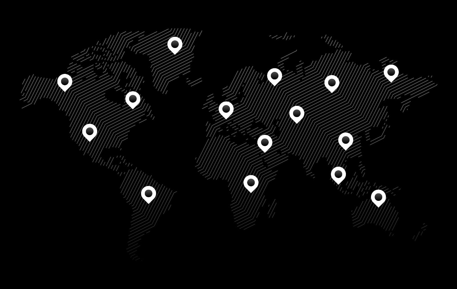 World map highlighting regions where AP Collective provides Web3 and crypto marketing services